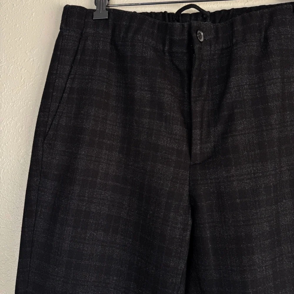 Vince wool blend black gray plaid jogger pants 34 - Picture 4 of 12